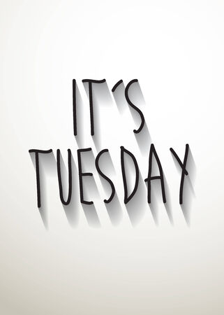 it's tuesday typo with shadow vectorのイラスト素材