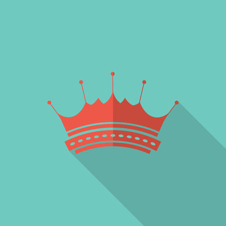 Crown icon, flat design vectorのイラスト素材