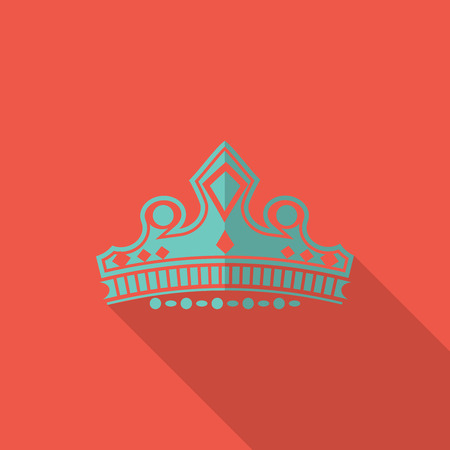 Crown icon, flat design vectorのイラスト素材