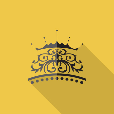 Crown icon, flat design vectorのイラスト素材