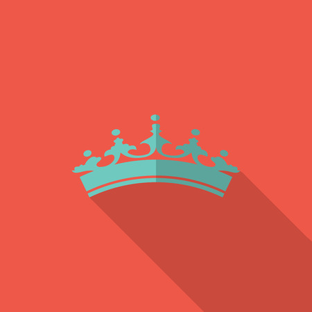Crown icon, flat design vectorのイラスト素材