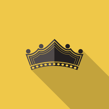 Crown icon, flat design vectorのイラスト素材