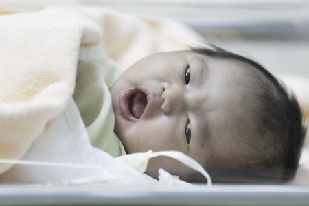 Asian Newly Born Baby. Thai kid. Asian baby Girlの写真素材