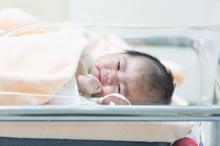 Asian Newly Born Baby. Thai kid. Asian baby Girlの写真素材