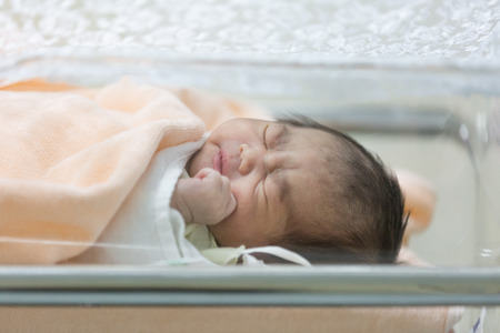 Asian Newly Born Baby. Thai kid. Asian baby Girlの写真素材