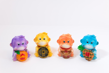 a figure represent chinese new year in the year of monkey with word represent long live, prosper and...