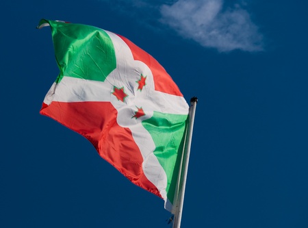 Burundi Flag Flyingの写真素材