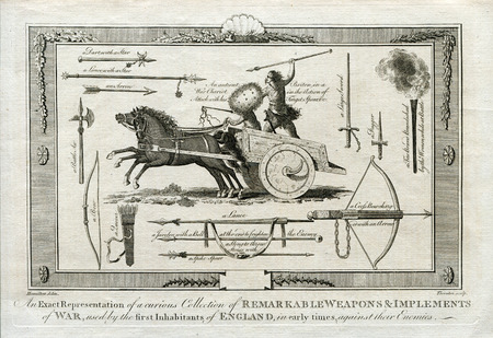 Antique Military  Art :  ANCIENT WEAPONS OF WAR USED AGAINST THE ENGLISH 1790の写真素材