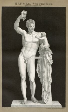Vintage Art 1894 HERMES of PRAXITELES OLYMPIA GREECEのeditorial素材