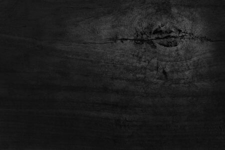 Black wooden wall background, texture of dark bark wood with old natural pattern for design art work, top view of grain timber.の写真素材