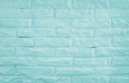 Blue pastel brick wall texture for background and design art work.の写真素材