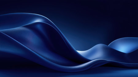 This stunning image features elegant blue fabric waves gracefully flowing across a dark background, perfect for design, texture projects, and creative inspiration.の素材