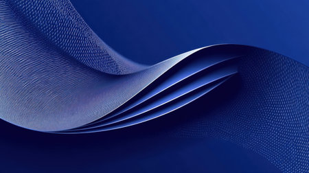 This captivating abstract artwork features a smooth blue wave with textured patterns and gradients, ideal for enhancing design projects or setting a serene ambiance.の素材