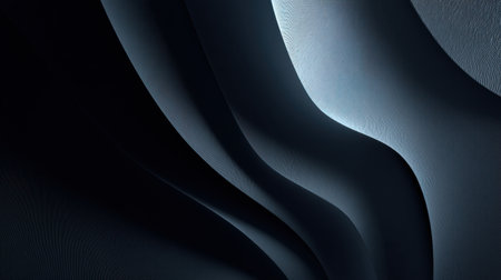 A captivating abstract image featuring dark fabric waves that flow gracefully, highlighting the interplay of light and shadow for contemporary aesthetic designs.の素材