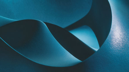 This stunning abstract image displays fluid shapes and elegant curves in vibrant teal hues, creating a captivating composition for artistic and modern designs.の素材