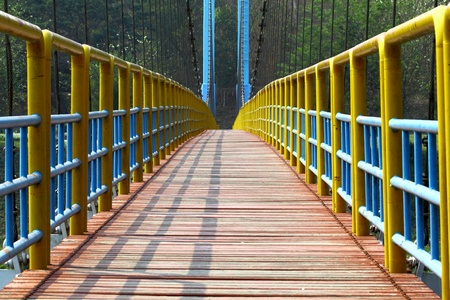 The bridge across the river in Queen Sirikit dam ,Thailandの写真素材