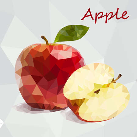 Triangle polygonal fruitのイラスト素材