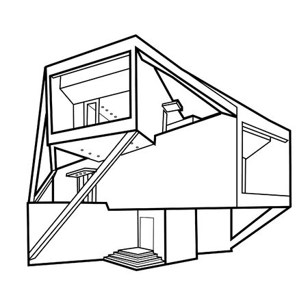 Modern style house with simple, comfortable design. Home is the residence that everyone needs. Help facilitate sun protection And rain and weather and helps to keep warm with familyのイラスト素材