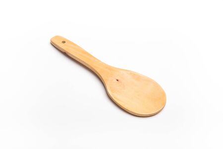Big cooking wooden spoon ladleの写真素材