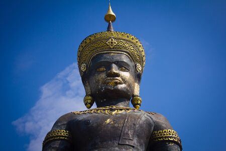 big Buddha image named Phra Buddha Maha Thammaracha in Traiphum temple at Phetchabun, Thailand