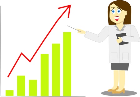 woman and graphのイラスト素材