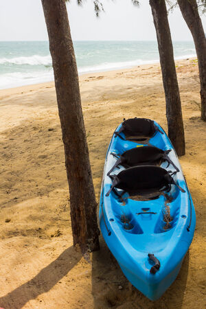 Kayak on beachの写真素材
