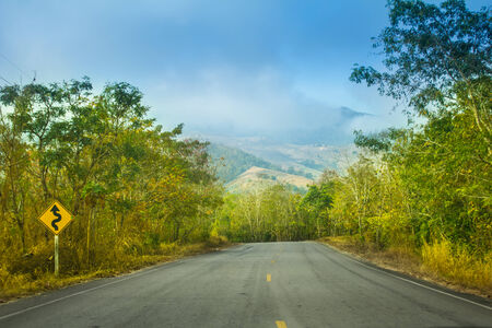 Road on mountain in Thailand