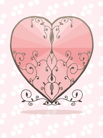 Elegant pink heart, Valentine\'s day   conceptのイラスト素材