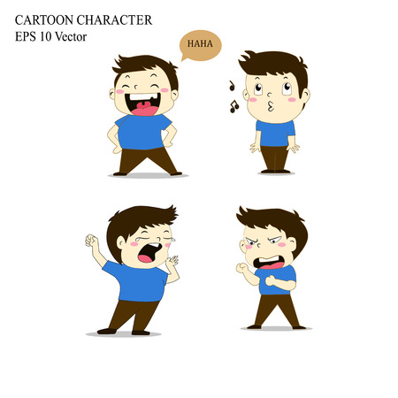 Cartoon Character.  Isolated on White Backgroundのイラスト素材