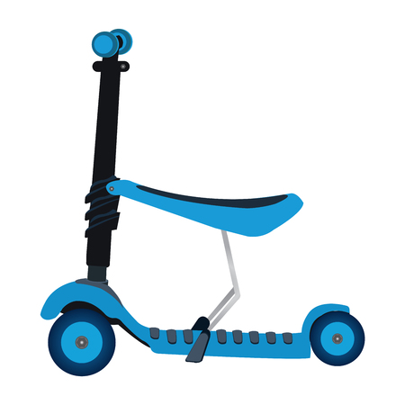 New style kids  kick pedal push bike scooter kids with seat on white background Silhouette vector illustrationのイラスト素材