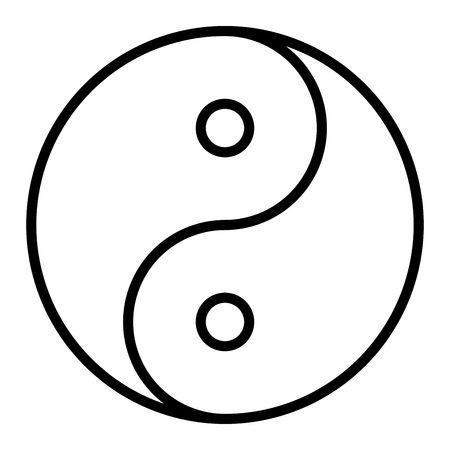 Yin yang symbol of harmony and balance. Flat style icon. Black on background vector illustrationのイラスト素材