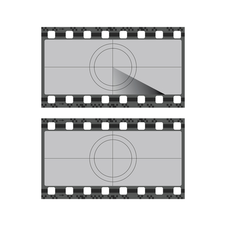 Vintage movie film strip with countdown border vector illustrationのイラスト素材