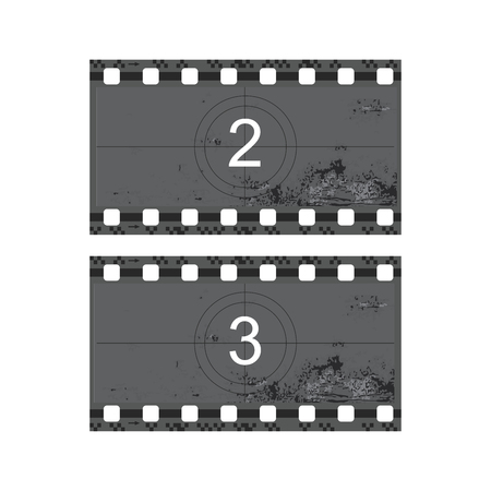Vintage movie film strip with countdown border vector illustrationのイラスト素材