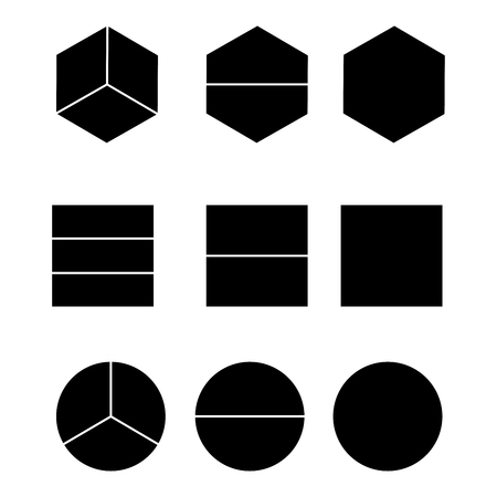 Equal Shares and Halves isolated on white background vector illustrationのイラスト素材