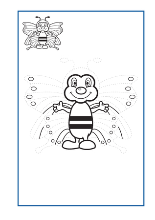 Tracing Lines game  vector for preschool or kindergarten  and special Education. Developing fineÂ motor skills . It greatÂ for beginning learnersのイラスト素材
