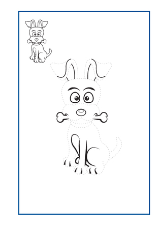 Tracing Lines game  vector for preschool or kindergarten  and special Education. Developing fineÂ motor skills . It greatÂ for beginning learnersのイラスト素材