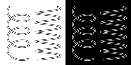 Coil spring cable icons coil spring symbol on white background vector illustrationのイラスト素材
