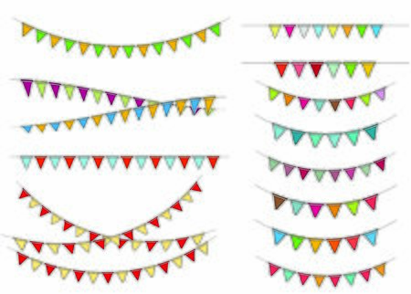 colorful festival flag carnival flag on white backgroundのイラスト素材