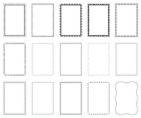 Decorative frames. Retro ornamental frame, vintage  border. Calligraphic design elements borders and frames.のイラスト素材