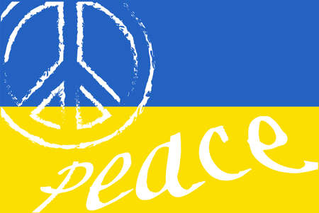 Peace Sign of the Ukrainian flag artのイラスト素材