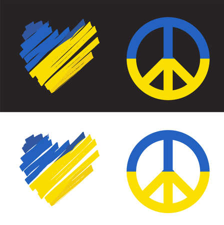Peace Sign of the Ukrainian flag artのイラスト素材