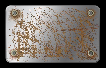 rusty metal plate with boltsのイラスト素材