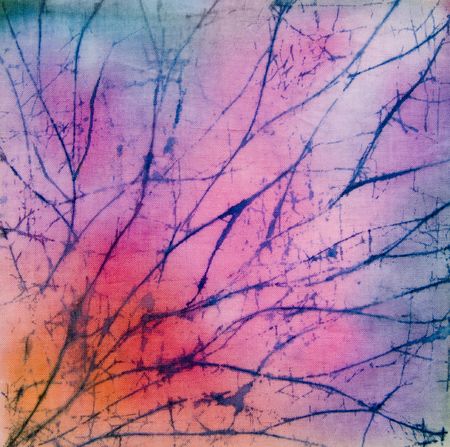 Abstract bright textile in batik's technique