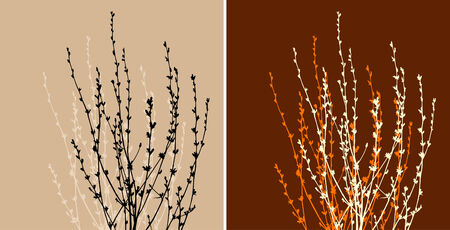 Vector trace of drawing. Floral background with grassのイラスト素材