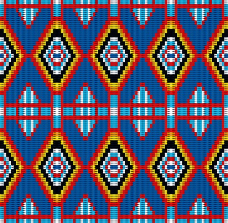 Mexican ethnic seamless pattern with fabric textureのイラスト素材
