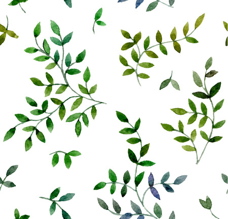 Watercolor vector seamless pattern with floral elementsのイラスト素材