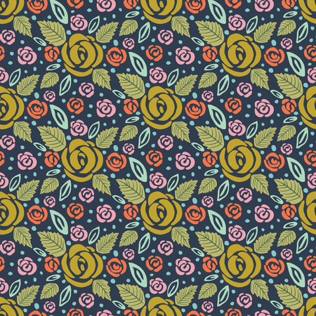 Seamless floral vector pattern.のイラスト素材