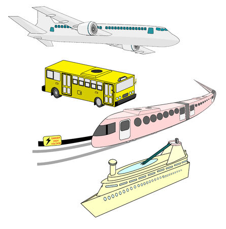 Color mass transit graphic setのイラスト素材