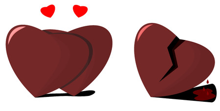 Love competition vector illustrate by three heartsのイラスト素材