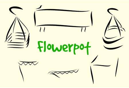 Flowerpot minimalist vectorのイラスト素材